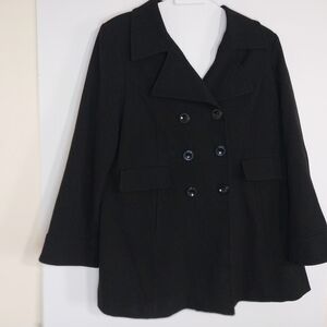 Worthington Women's Classic Black Pea Coat